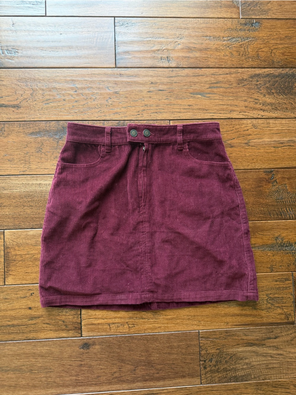 Hollister Corduroy Mini Skirt in Burgundy